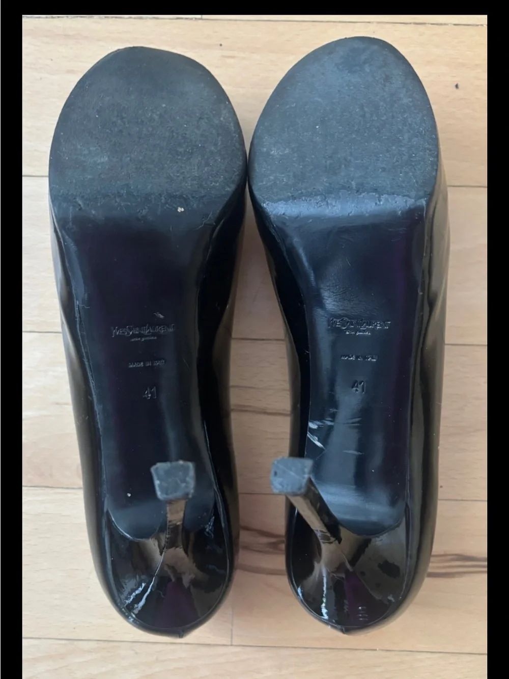 Saint Laurent Womens Black Leather Platform Stiletto Tribtoo Pumps EU 41